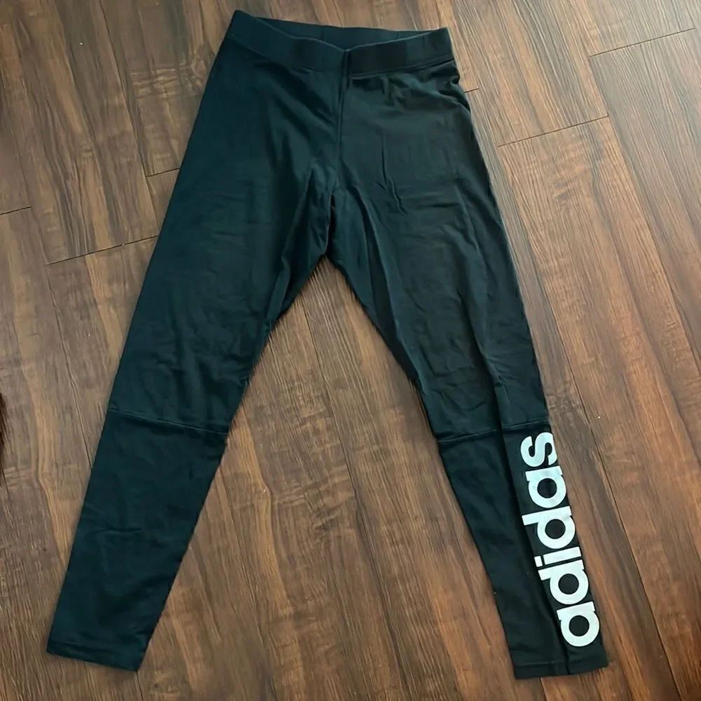 NEVER WORN Adidas Leggings - Black Logo Cotton Leggings - Size Small